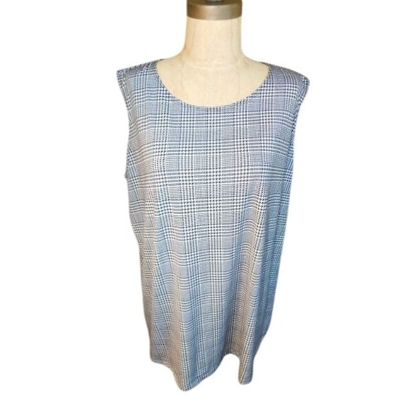 Vikki Vi Size 1X Navy Blue White 2 Piece Outfit Top + Match Pants NWT Plus Size - Picture 1 of 5